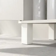 HOMCOM Under Sink Cabinet for Basin without Pedestal - Cream White - 9