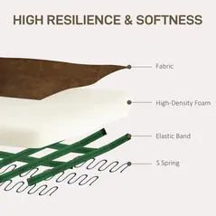 HOMCOM Upholstered Accent Chair with Rolled Arms and Wood Legs, Armchair for Living Room Bedroom, Brown - 4