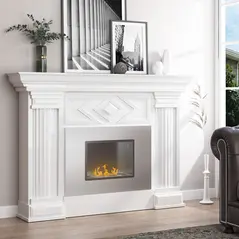 HOMCOM Wall Mounted Ethanol Fireplace, Stainless Steel Bioethanol Heater Stove Fire with 1.2L Tank, 3 Hour Burning Time, 78 x 54 cm, Silver - 2