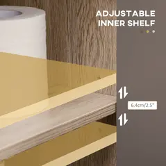 HOMCOM Under Sink Storage Cabinet Floor Standing Cupboard w/ Adjustable Shelf Bathroom Cabinet 2 Doors Versatile Style Grey - 5