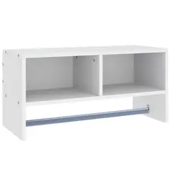 HOMCOM Wall Mounted Coat Hanger Hooks Rack Stand Hallway Coat Rack Rail & Storage Shelf Hanging Coat Organizer (White) - 1