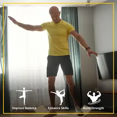 HOMCOM Wood Wobble Board with Ropes, Balance Board for Full Body Workout, Multipurpose for Adults - 6