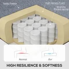 HOMCOM Wingback Accent Chair, Retro Upholstered Button Tufted Occasional Chair for Living Room and Bedroom, Grey - 6