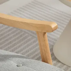 HOMCOM Wood Frame Rocking Accent Chair - Light Grey - 8