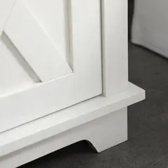 kleankin 2 Piece Bathroom Furniture Set, Tall Bathroom Cabinet with Adjustable Shelves, Under Sink Cabinet with Cupboard and Open Shelf, Ash Wood Effect - 9