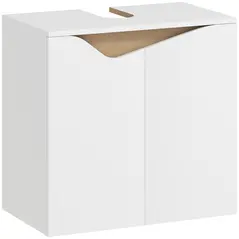 HOMCOM Under Sink Bathroom Cabinet, Bathroom Storage Cabinet with Soft-Close Doors, for Basin without Pedestal, White - 1