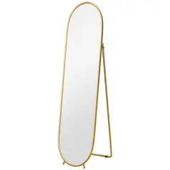 HOMCOM Two-Way Curved Full Length Mirror - Gold Tone - 1