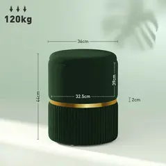 HOMCOM Velvet-Feel Storage Ottoman - Green - 3