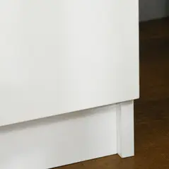 HOMCOM White Bedside Table with LED Light, High Gloss Front Nightstand with 2 Drawers, for Living Room, Bedroom - 9