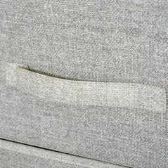 HOMCOM Vertical 3-Tier Linen Drawer Cabinet Organizer Storage Dresser Tower with Metal Frame Adjustable Feet for Living Room, Bathroom, Kitchen, White, Oak and Light Grey - 9