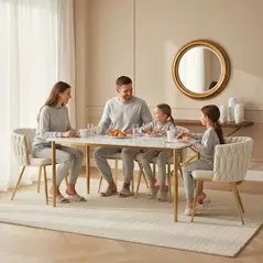 HOMCOM Velvet-Feel Dining Chairs Set of 2, Modern Upholstered Kitchen Chairs with Woven Backrest and Armrests, Metal Legs and Padded Seat for Dining Room, Bedroom, Living Room, Cream - 9