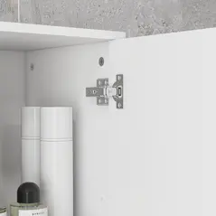 kleankin 71" Tall Slim Bathroom Storage Cabinet, Tall Narrow Cupboard with Drawer, Open Shelves, 2 Doors Cabinets and Adjustable Shelves for Kitchen, Hallway, Living Room, High Gloss White - 9