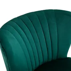 HOMCOM Velvet Accent Chair Occasional Tub Seat Padding Curved Back with Wood Frame Legs Home Furniture Set of 2 Green - 8