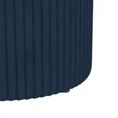 HOMCOM Velvet-Feel Storage Ottoman - Blue - 8