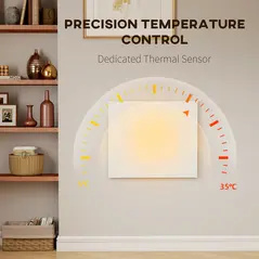 HOMCOM Wifi Smart Electric Heater, Far Infrared, Wall Mounted - 520W - 7