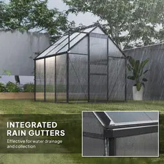 Outsunny 190 x 190cm Walk-In Polycarbonate Greenhouse - 7