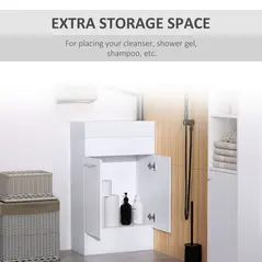 kleankin Under Sink Bathroom Vanity Unit Ceramic Basin Sink Cloakroom Storage Cabinet Home Furniture - 4