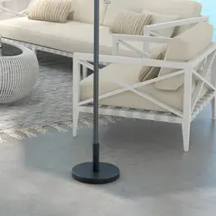 Outsunny 15kg Concrete Umbrella Parasol Base with Rattan Effect 46.5cm Dia Heavy Duty Parasol Stand for Outdoor Patio Umbrella - 2
