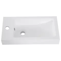 kleankin Under Sink Bathroom Vanity Unit Ceramic Basin Sink Cloakroom Storage Cabinet Home Furniture - 7