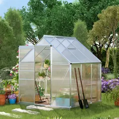 Outsunny 190 x 190cm Walk-In Polycarbonate Greenhouse - 2