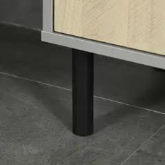 kleankin Bathroom Furniture Set with Doors, Tall Bathroom Cabinet with Adjustable Shelves, Under Sink Cabinet, Grey - 9