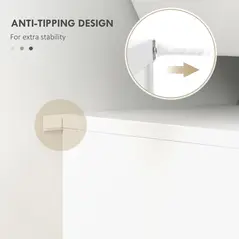 kleankin Under Sink Cabinet, Bathroom Vanity Unit, Pedestal Under Sink Design, Storage Cupboard with Adjustable Shelf, High Gloss, White - 6