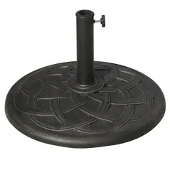 Outsunny 19KG Resin Umbrella Base Garden Parasol Base Stand Round Sun Shade Holder Suitable For Pole Between Φ38mm to Φ48mm - 1