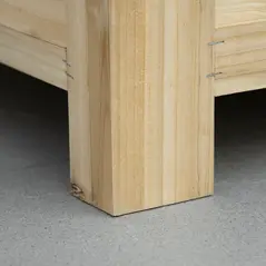 Outsunny 155L Outdoor Storage Box with Metal Top and Shutter Walls, Wooden Outside Tool organiser Container, for Garden, terrace - 9