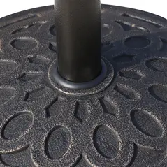 Outsunny 14kg Round Garden Parasol Base Holder Decorative Resin Market Umbrella Stand with Adjustable Coupler, Bronze - 8