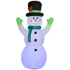 Outsunny 10ft Inflatable Snowman Christmas Decoration, with Accessories - 1