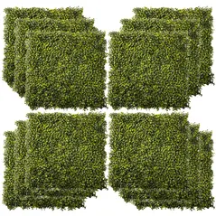 Outsunny 12PCS Artificial Boxwood Wall Panels 50cm x 50cm Grass Privacy Fence Screen Faux Hedge Greenery Backdrop Encrypted Milan Grass for Home Garden Backyard Balcony - 1