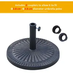 Outsunny 14kg Garden Parasol Base, Round Resin Sun Umbrella Base, Outdoor Umbrella Stand for 38mm or 48mm Outdoor Umbrella Poles, Bronze Tone - 7