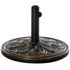 Outsunny 13kg Round Umbrella Base Outdoor Parasol Base Weight Stand Holder for Outdoor Garden Bronze Tone - 1