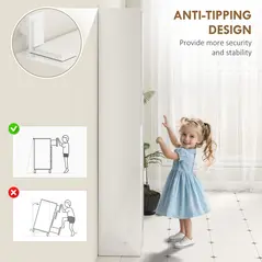 kleankin Tall Bathroom Cabinet with Mirror and Adjustable Shelf - High Gloss White - 6