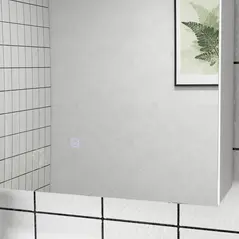 kleankin Bathroom Mirror Cabinet with Light, Bathroom Storage Cupboard with Adjustable Shelf, USB Powered, 90x15x70cm, White - 9