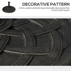 Outsunny 19KG Resin Umbrella Base Garden Parasol Base Stand Round Sun Shade Holder Suitable For Pole Between Φ38mm to Φ48mm - 4