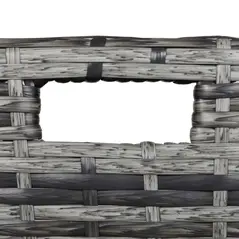 Outsunny 10 Seater Rattan Cube Garden Furniture Set with Parasol Hole, Rattan Dining Set with Cushions, Outdoor Dining Table and Chairs with Rectangular Glass Top Table for Patio, Mixed Grey - 8