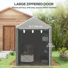 Outsunny 179 x 120cm Temporary Garden Shed, with Accessories - Light Grey - 6