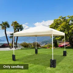 Outsunny 15 kg Heavy Duty Gazebo Weight Sand Bags, 4 pcs Leg Weights Marquee Tent Canopy Base for Trampoline Pop Up Gazebo Tent Parasols - 2