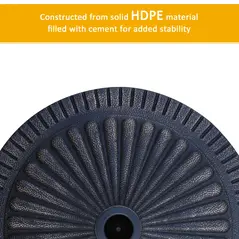 Outsunny 14kg Garden Parasol Base, Round Resin Sun Umbrella Base, Outdoor Umbrella Stand for 38mm or 48mm Outdoor Umbrella Poles, Bronze Tone - 5