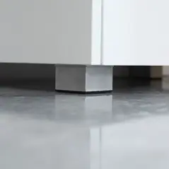 kleankin Modern Bathroom Sink Cabinet, Floor Standing Under Sink Cabinet, Freestanding Storage Cupboard with Double Doors, White - 9