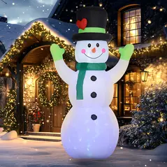 Outsunny 10ft Inflatable Snowman Christmas Decoration, with Accessories - 8