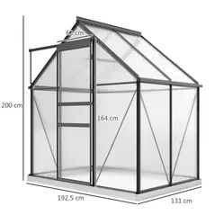 Outsunny 192.5 x 131cm Walk-In Polycarbonate Greenhouse - 3
