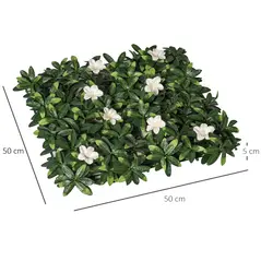 Outsunny 12PCS Artificial Boxwood Wall Panels 50cm x 50cm Rhododendron Privacy Fence Screen Faux Hedge Greenery Backdrop for Home Garden Backyard Balcony - 3