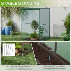 Outsunny 120 x 120cm Compact Plant Cage, with Netting - Green - 7