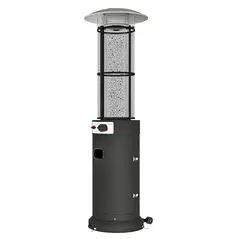 Outsunny 11 KW Freestanding Gas Patio Heater, Adjustable Outdoor Garden Propane Heater with Tip-Over Switch, Wheels, Pulse Ignition, Tank Room with Openable Door, Black - 1