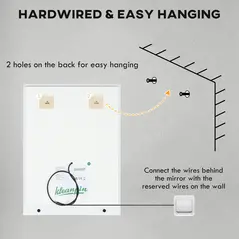 kleankin Large Vanity Mirror with Lights and Shelf, Illuminated bathroom Mirror with 3 Colour Brightness, Smart Touch, Anti-Fog - 9