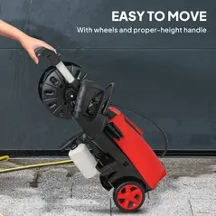 Outsunny 150-Bar Pressure Washer, with Accessories - Red/Black - 8