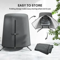 Outsunny 196 x 230 cm Hanging Egg Chair Protective Cover - Grey - 6