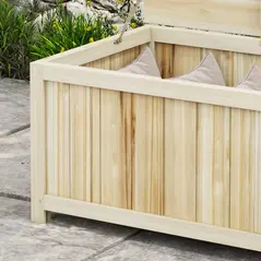 Outsunny 172 Litre Outdoor Storage Box, Wooden terrace Box Garden Storage Container, Natural - 7